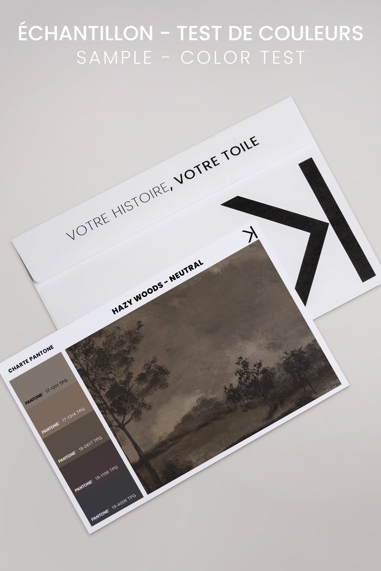 OLEKA CANVAS - HAZY WOODS, Oeuvre sur toile étirée, encadré Blanc