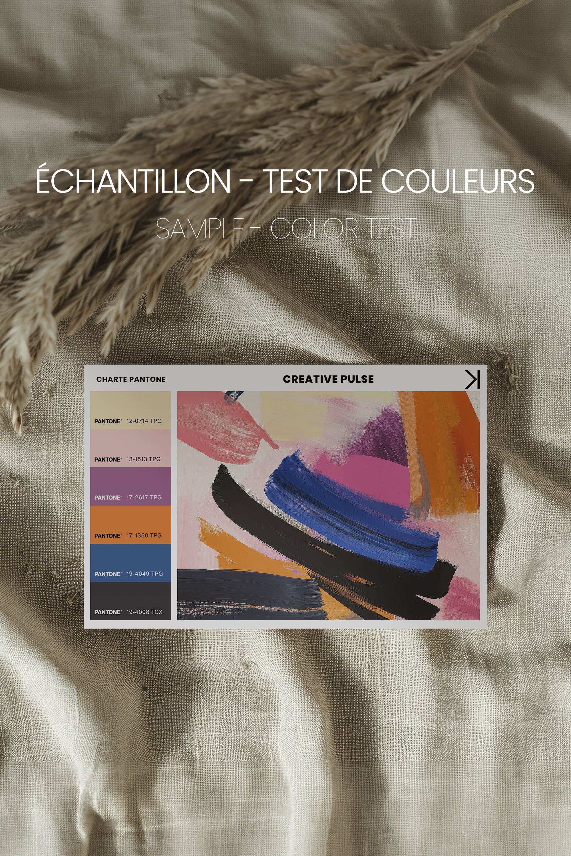 OLEKA CANVAS - CREATIVE PULSE, Oeuvre sur toile étirée, encadré Brun Noyer