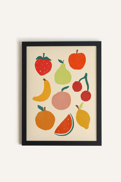 PANIER FRUITÉ, Artwork on rigid canvas, framed in black
