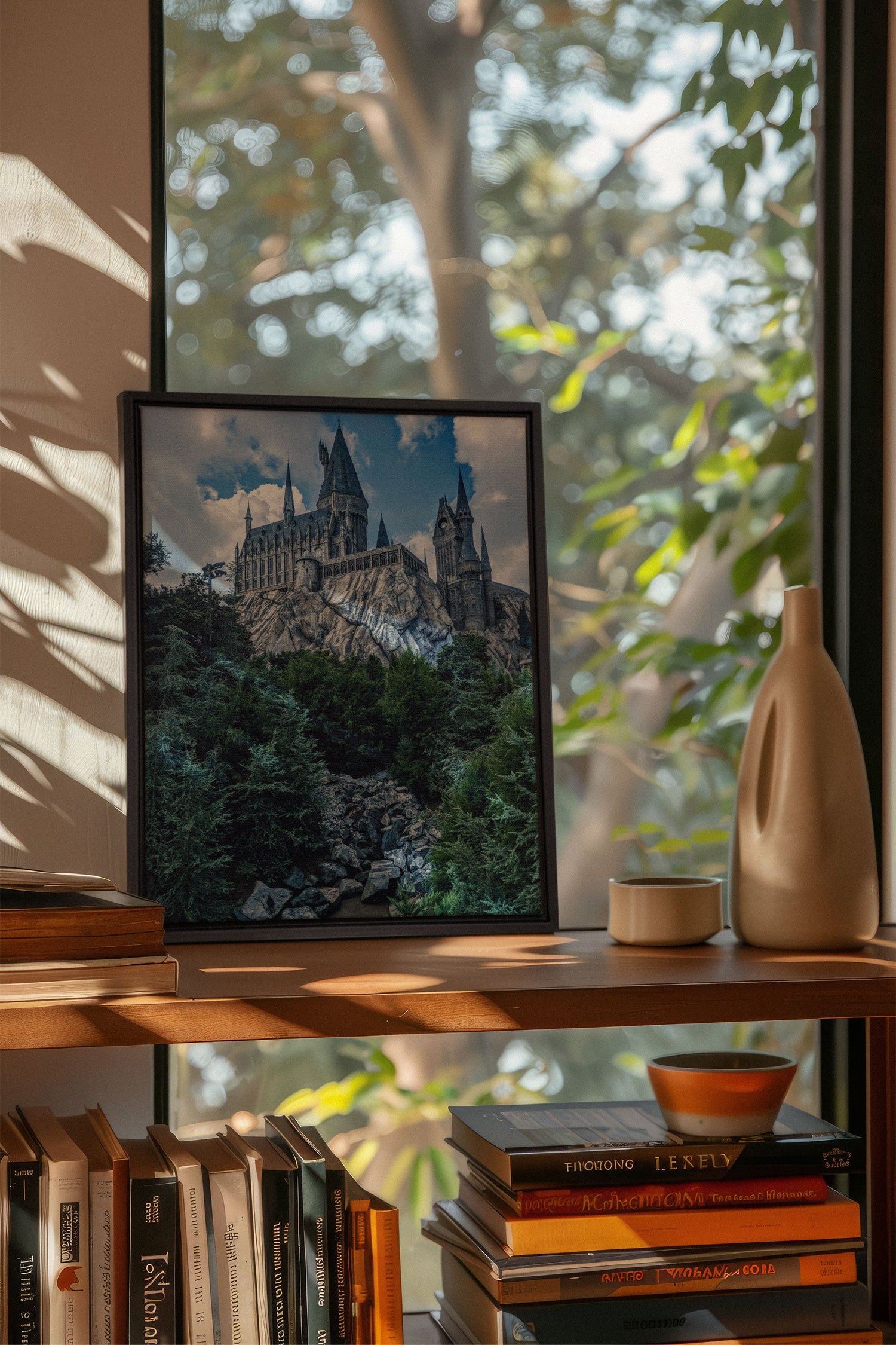 OLEKA CANVAS - FORTRESS OF KNOWLEDGE, Oeuvre sur toile étirée, encadré Noir