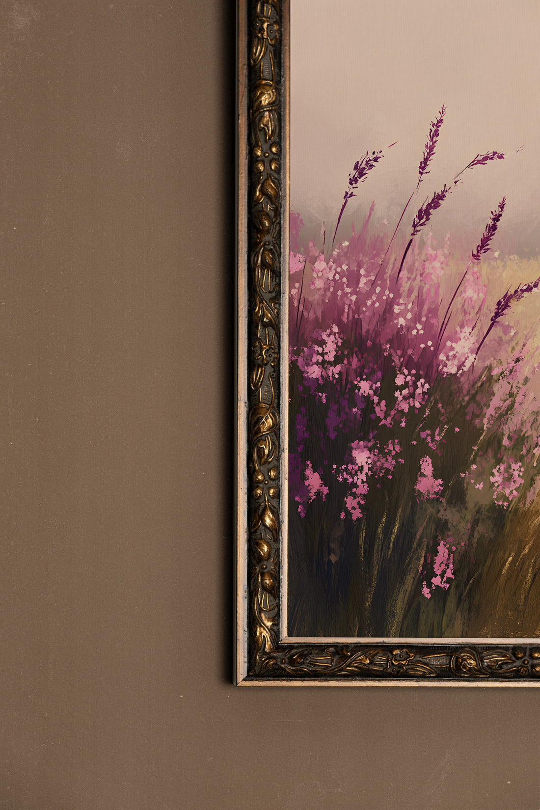 BRISE DE LAVANDE, Oeuvre sur toile rigide, encadré Vintage Bronze