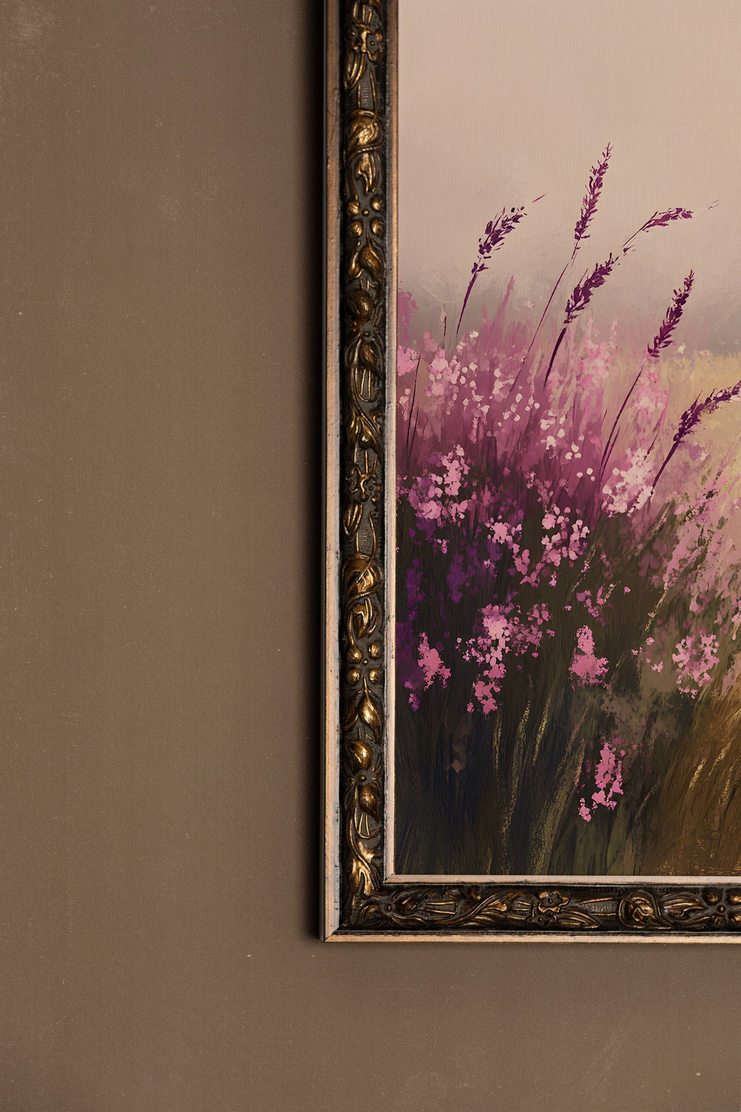 BRISE DE LAVANDE, Oeuvre sur toile rigide, encadré Vintage Bronze