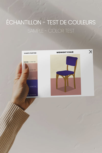 OLEKA CANVAS - MIDNIGHT CHAIR, Oeuvre sur toile étirée, encadré Brun Chêne