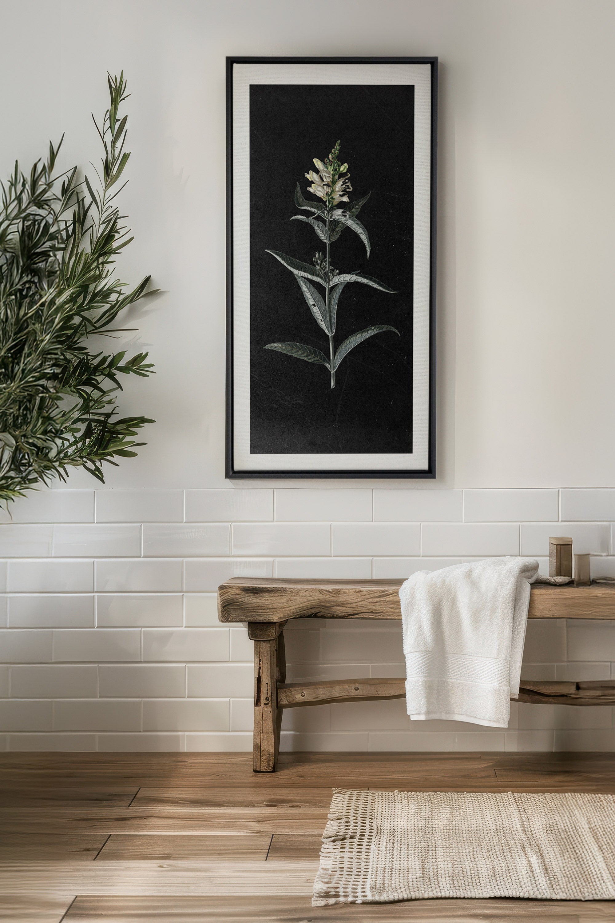 GUARDIAN BLOOM, Work on stretched canvas, framed Black