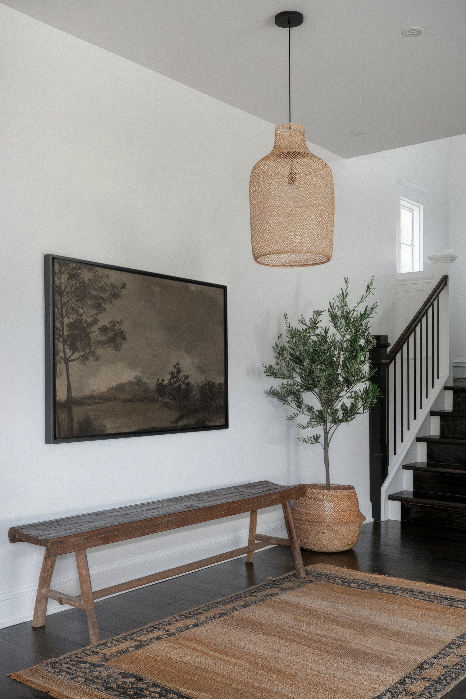 OLEKA CANVAS - HAZY WOODS, Oeuvre sur toile étirée, encadré Noir