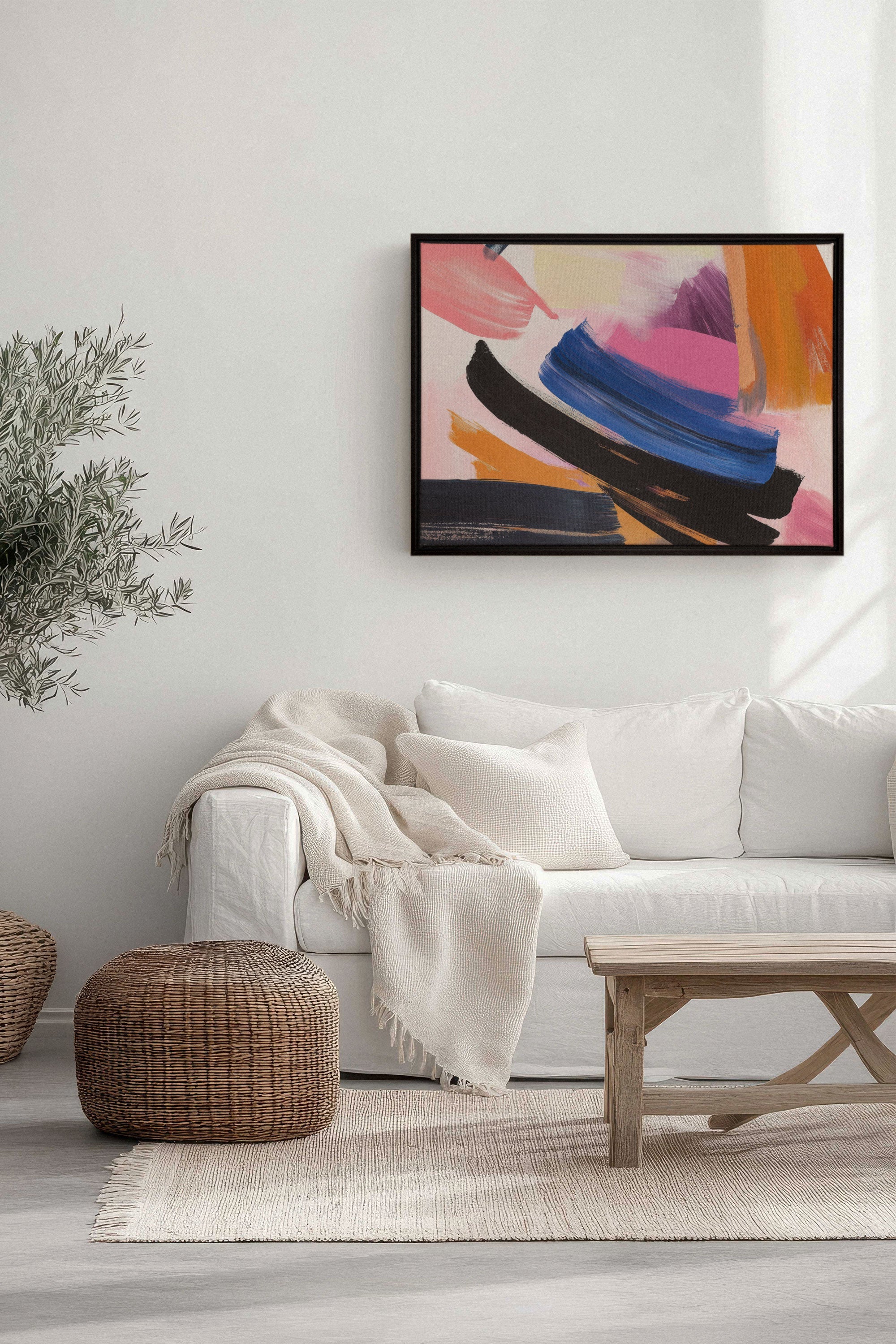 OLEKA CANVAS - CREATIVE PULSE, Oeuvre sur toile étirée, encadré Noir