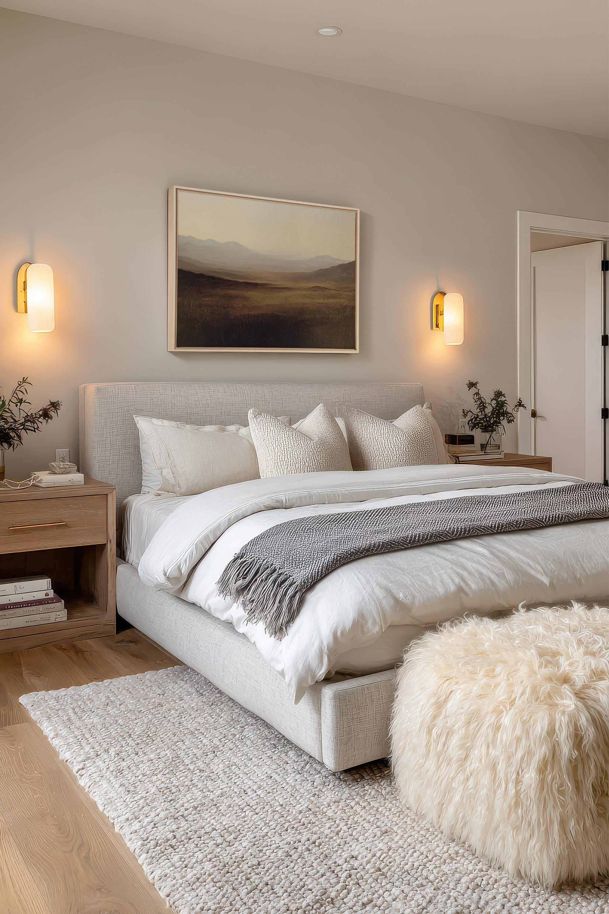 DUNES OF LIGHT, Work on stretched canvas, framed Naturel Clair