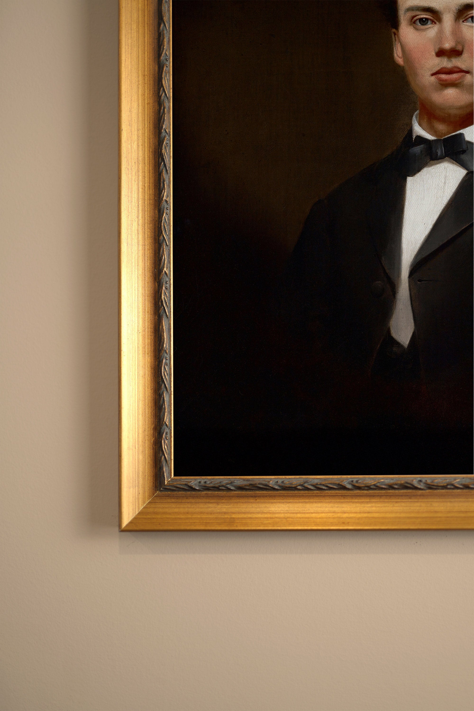 PORTRAIT DU PASSÉ, Oeuvre sur toile rigide, encadré Vintage Or