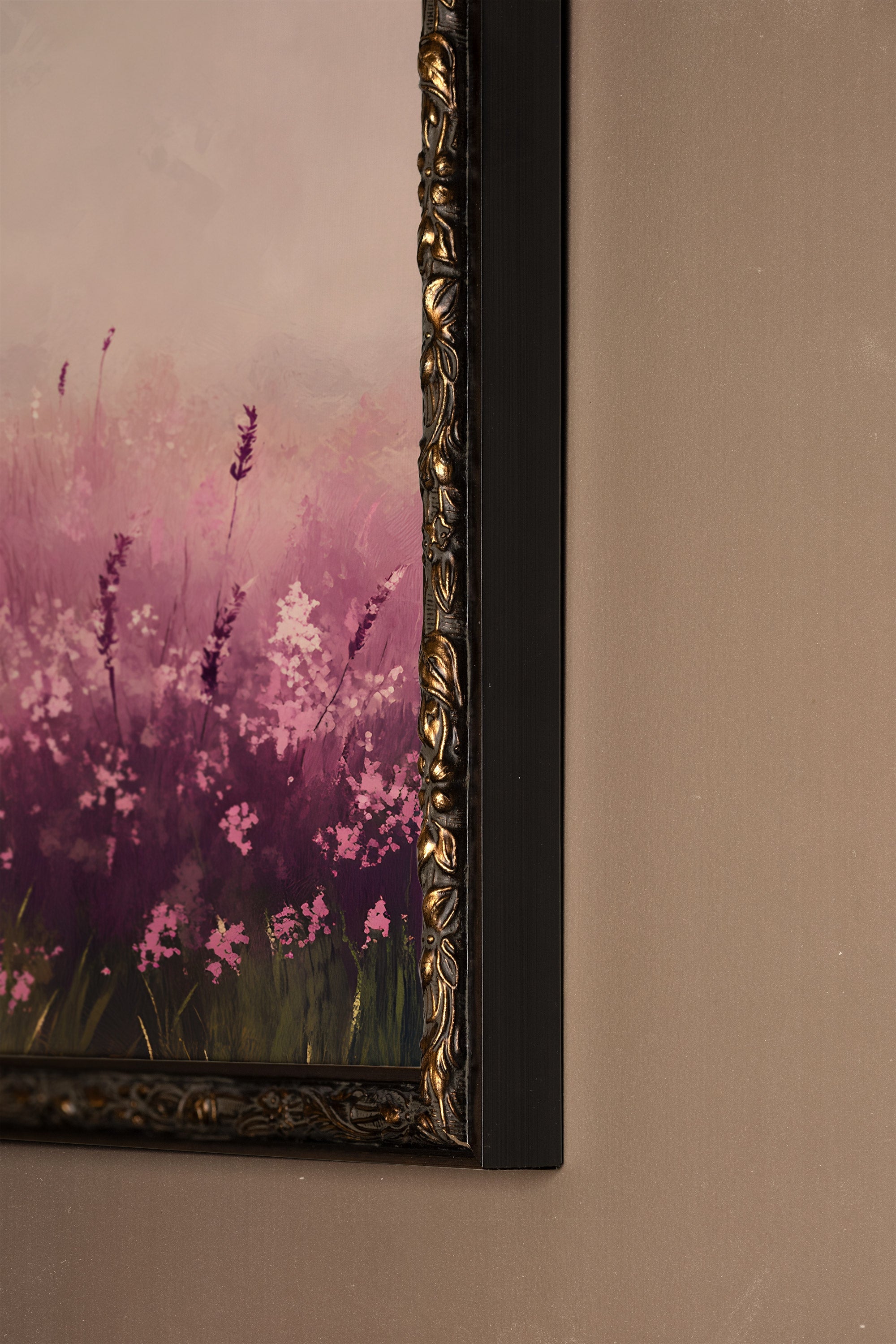 BRISE DE LAVANDE, Oeuvre sur toile rigide, encadré Vintage Bronze