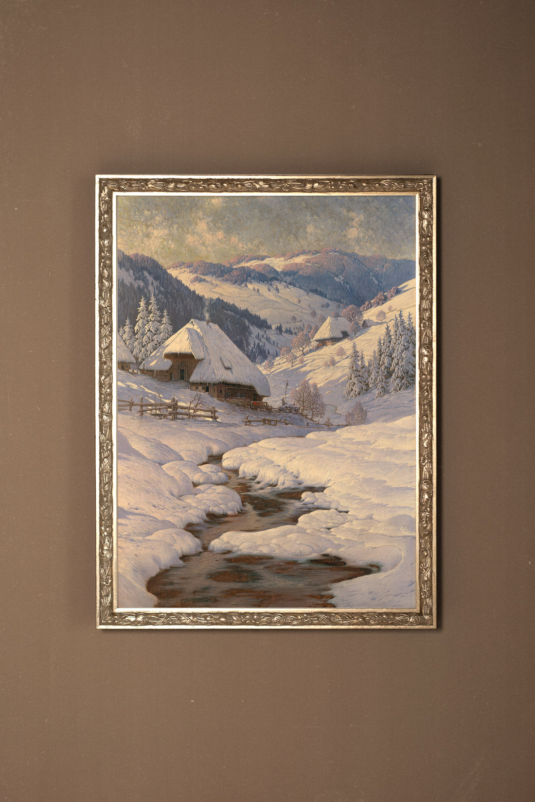 MORNING FROST, Oeuvre sur toile rigide, encadré Vintage Argent