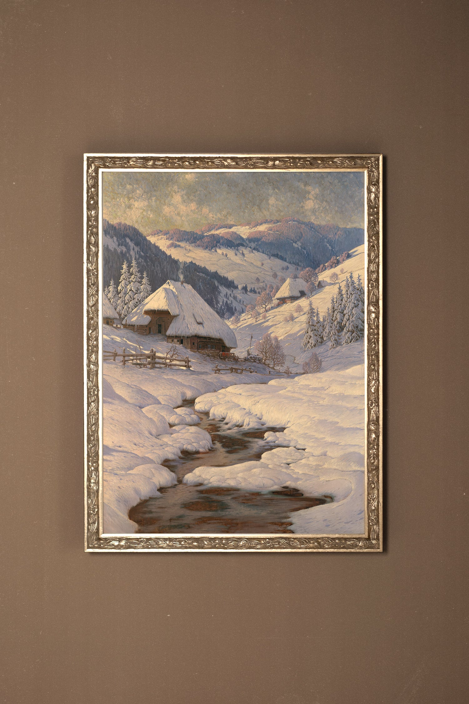 MORNING FROST, Oeuvre sur toile rigide, encadré Vintage Argent