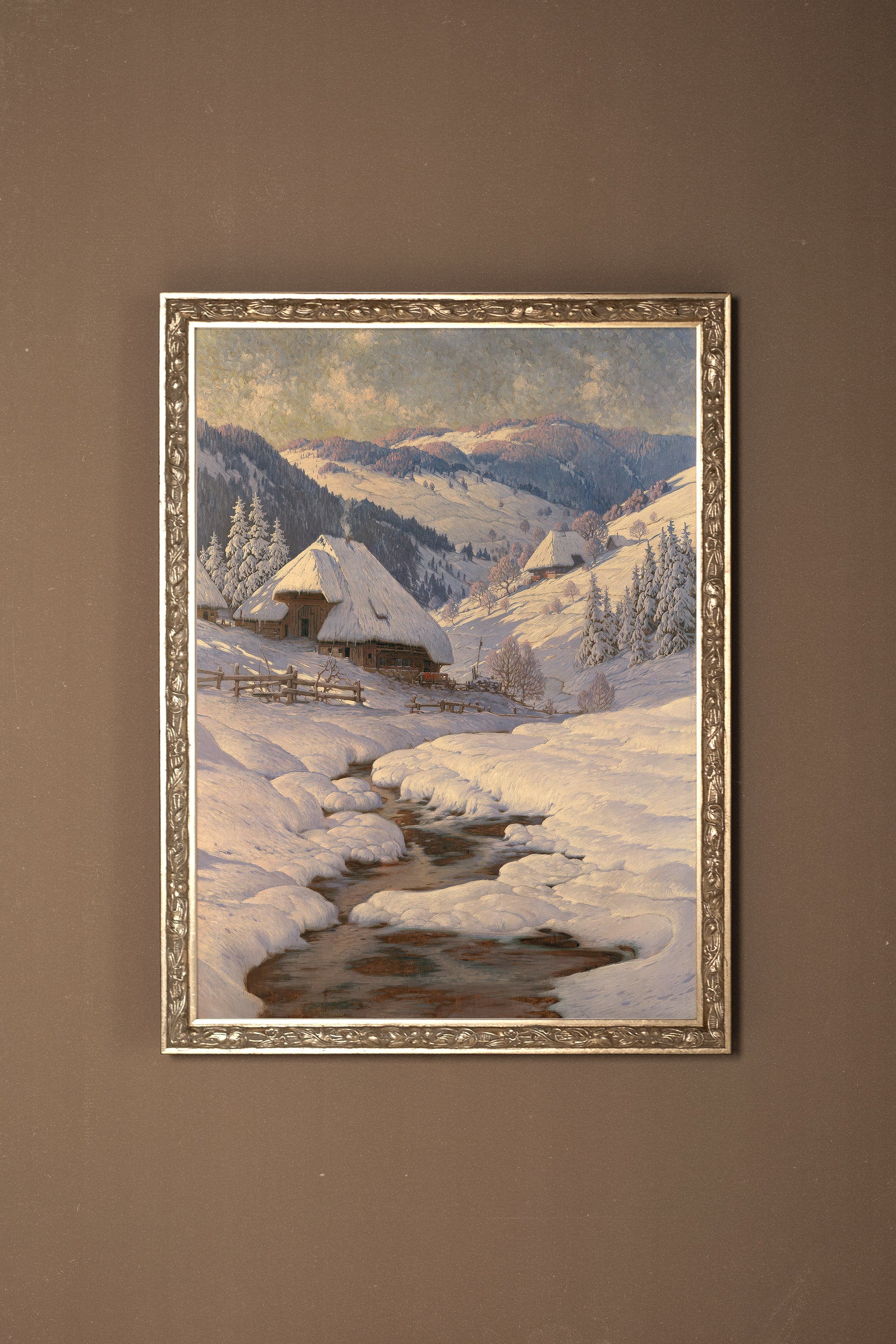 MORNING FROST, Oeuvre sur toile rigide, encadré Vintage Argent