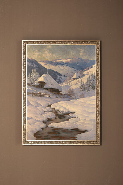 MORNING FROST, Oeuvre sur toile rigide, encadré Vintage Argent