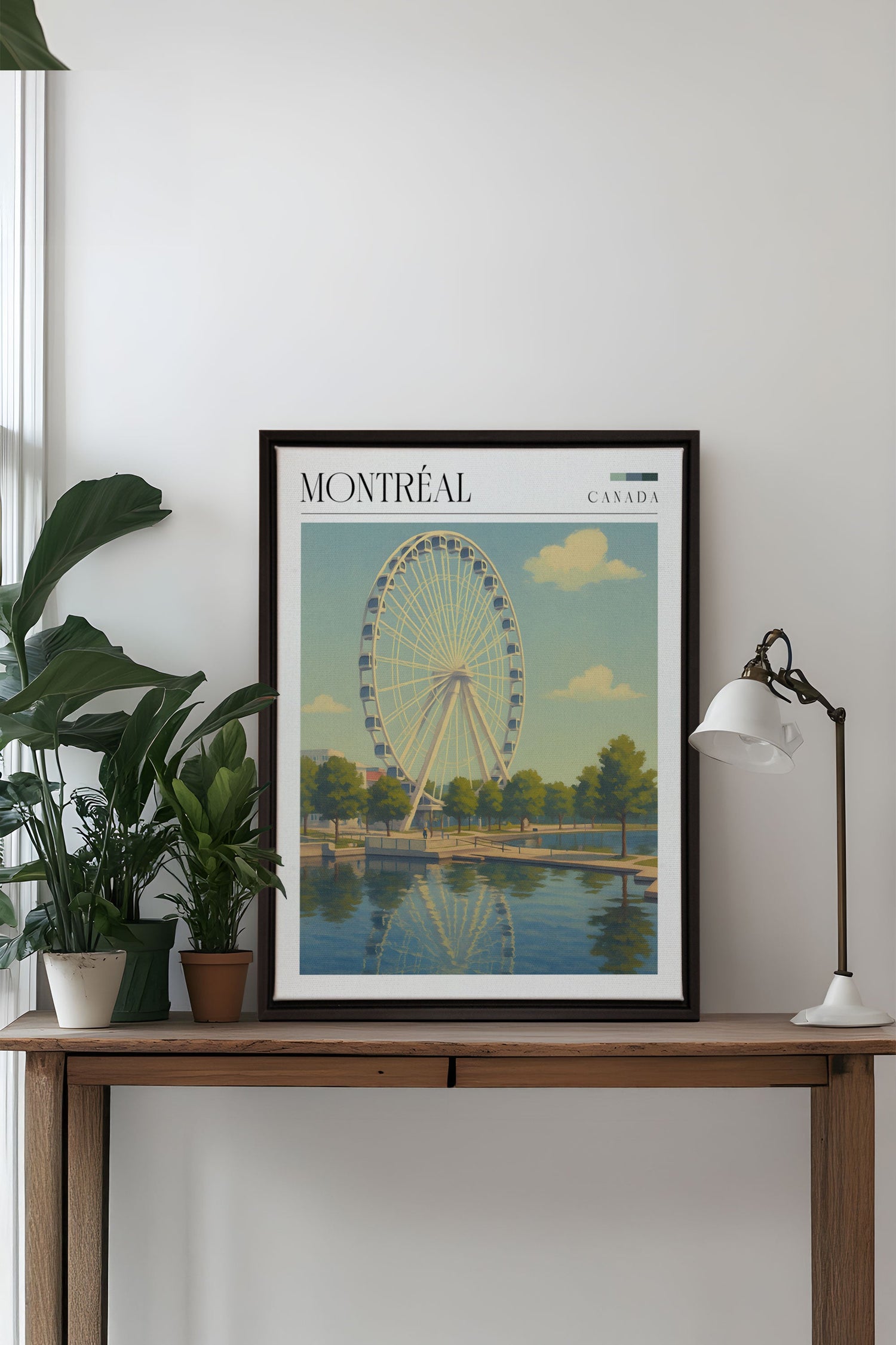 OLEKA CANVAS - MONTRÉAL, Oeuvre sur toile étirée, encadré Noir