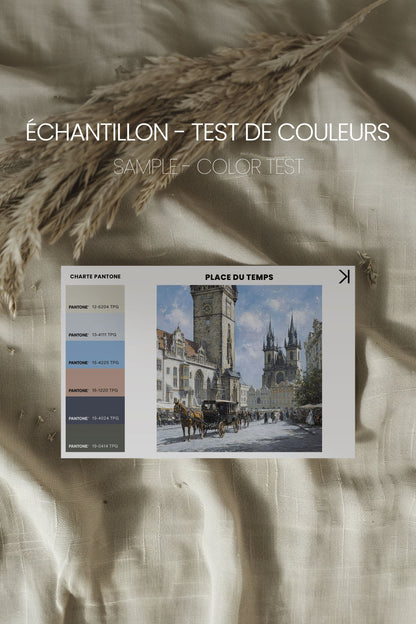 OLEKA CANVAS - PLACE DU TEMPS, Oeuvre sur toile étirée, encadré Naturel Clair