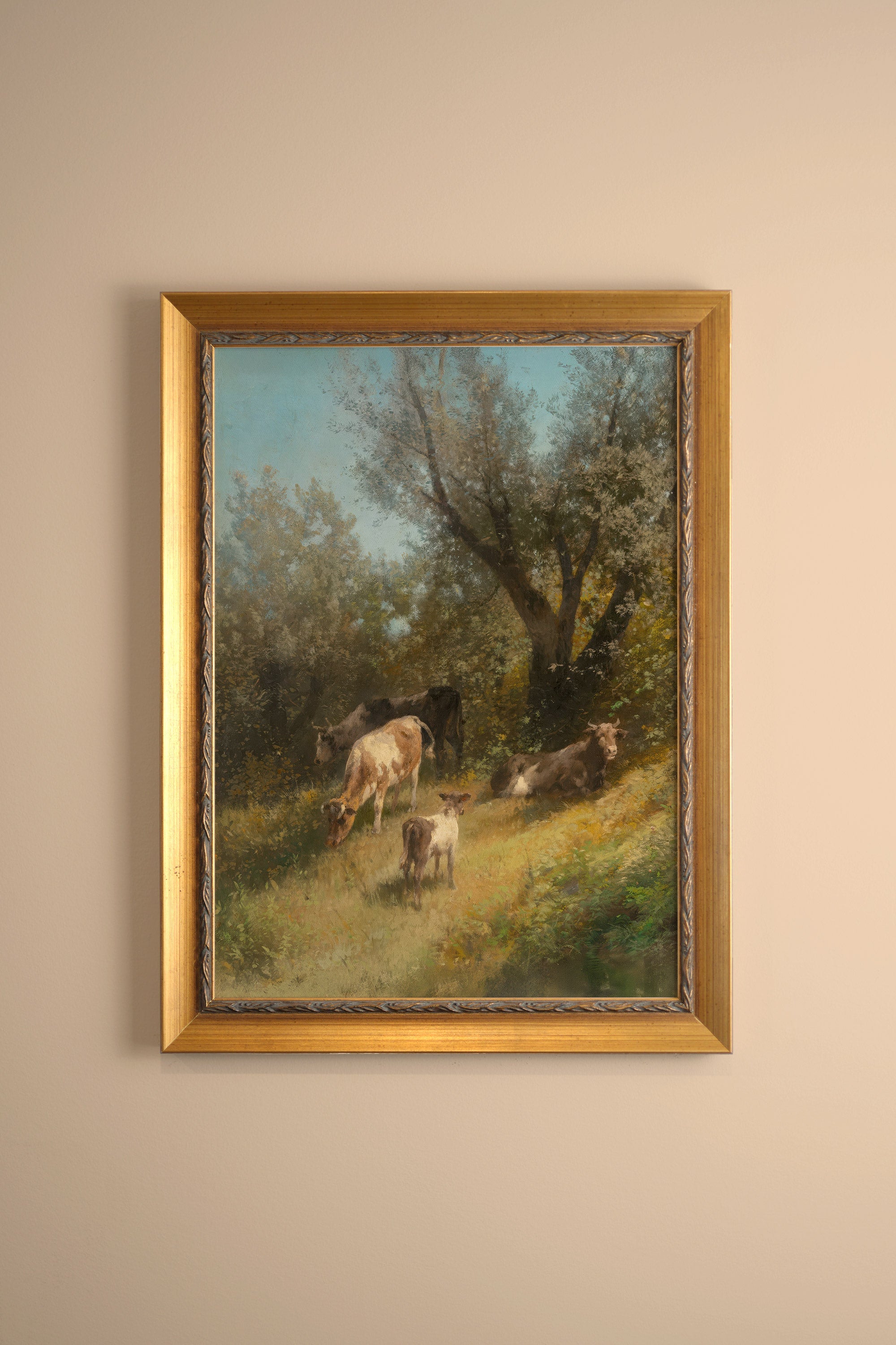 SOUFFLE DE PRAIRIE, Artwork on rigid canvas, framed in Vintage Gold