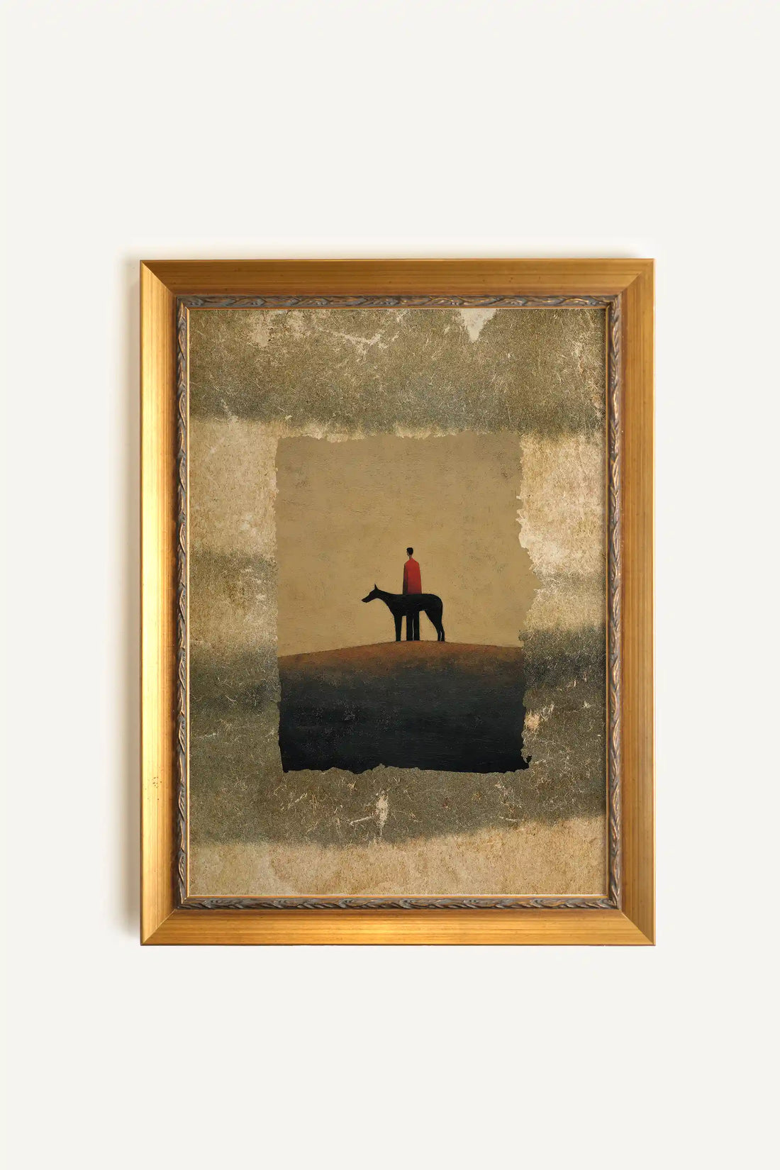 KEEPER OF THE EDGE, Oeuvre sur toile rigide, encadré Vintage Or