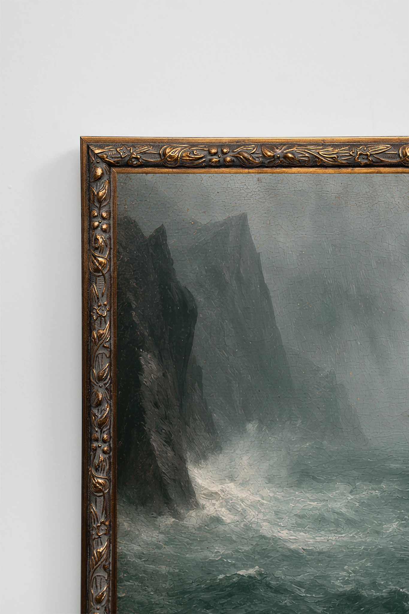 CAP DES FALAISES, Work on rigid canvas, framed in Vintage Bronze
