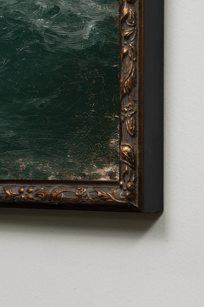 CAP DES FALAISES, Work on rigid canvas, framed in Vintage Bronze