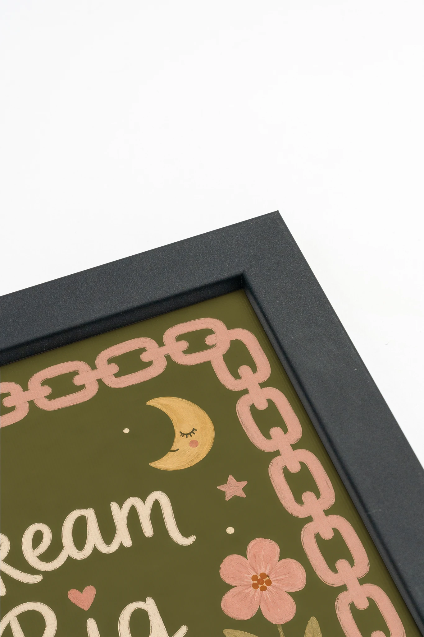 DREAM BIG, Oeuvre sur toile rigide, encadré Noir