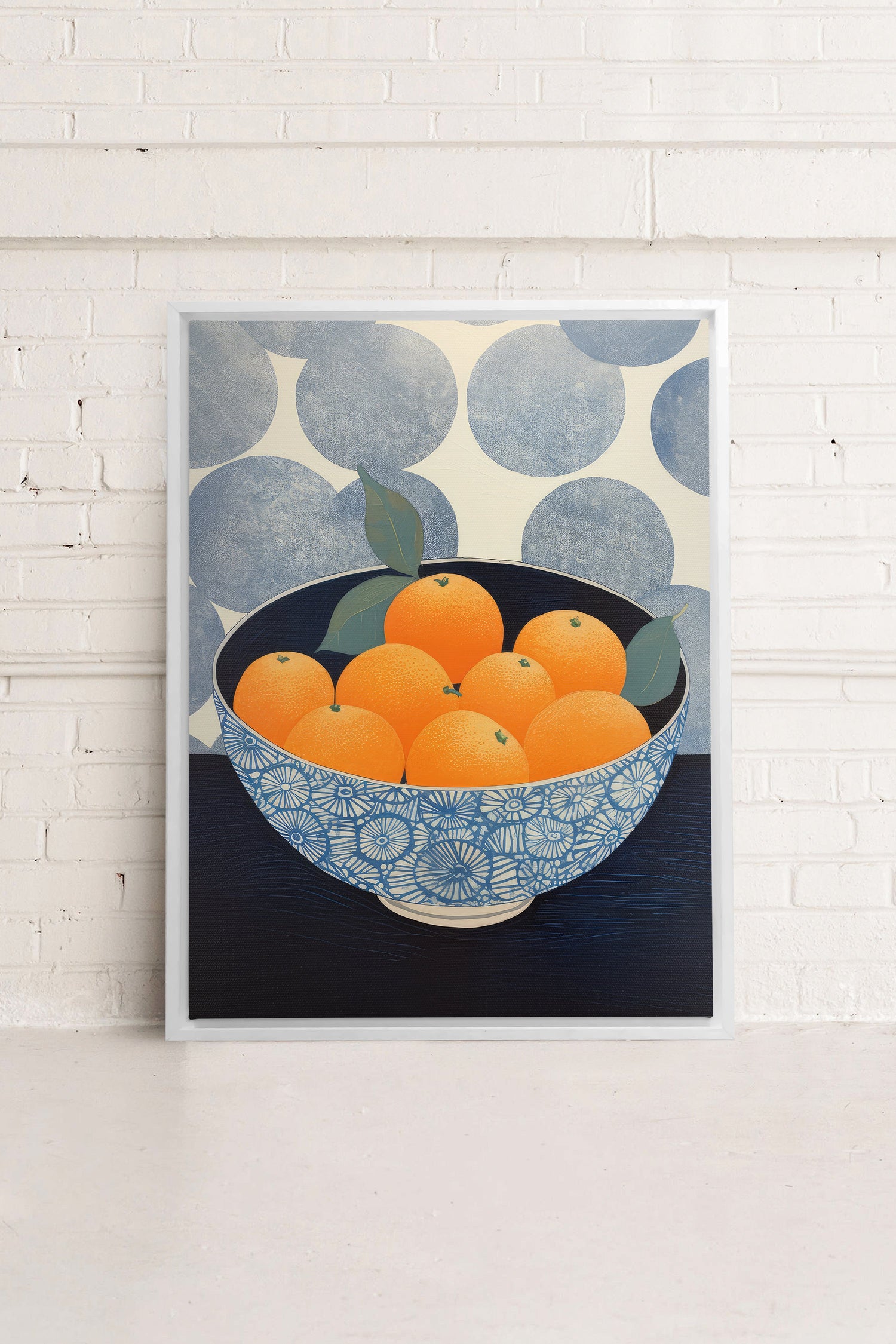 OLEKA CANVAS - TANGERINE DREAM, Oeuvre sur toile étirée, encadré Blanc