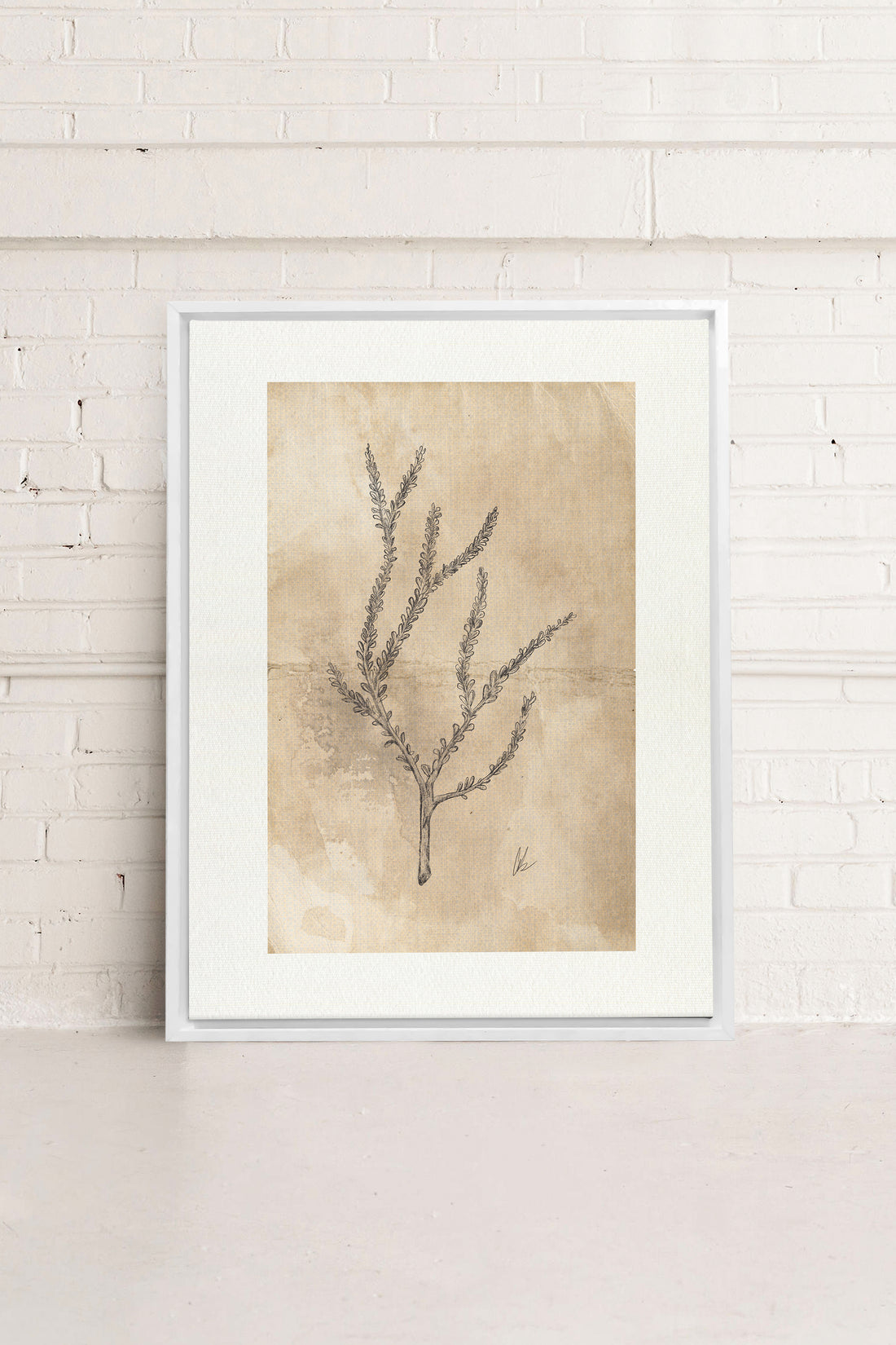 BLOOMING FLOWER I, Artwork on stretched canvas, framed in white