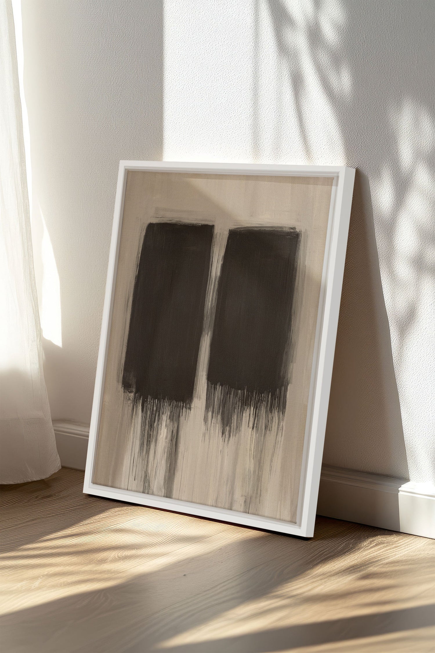 OLEKA CANVAS - FADING SHADOWS, Oeuvre sur toile étirée, encadré Blanc