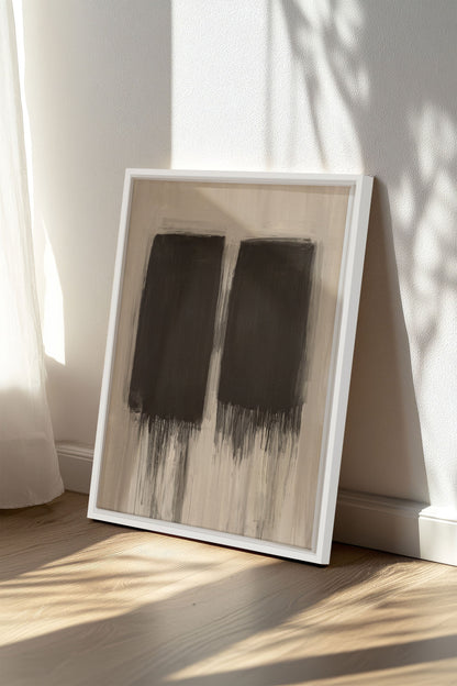 OLEKA CANVAS - FADING SHADOWS, Oeuvre sur toile étirée, encadré Blanc