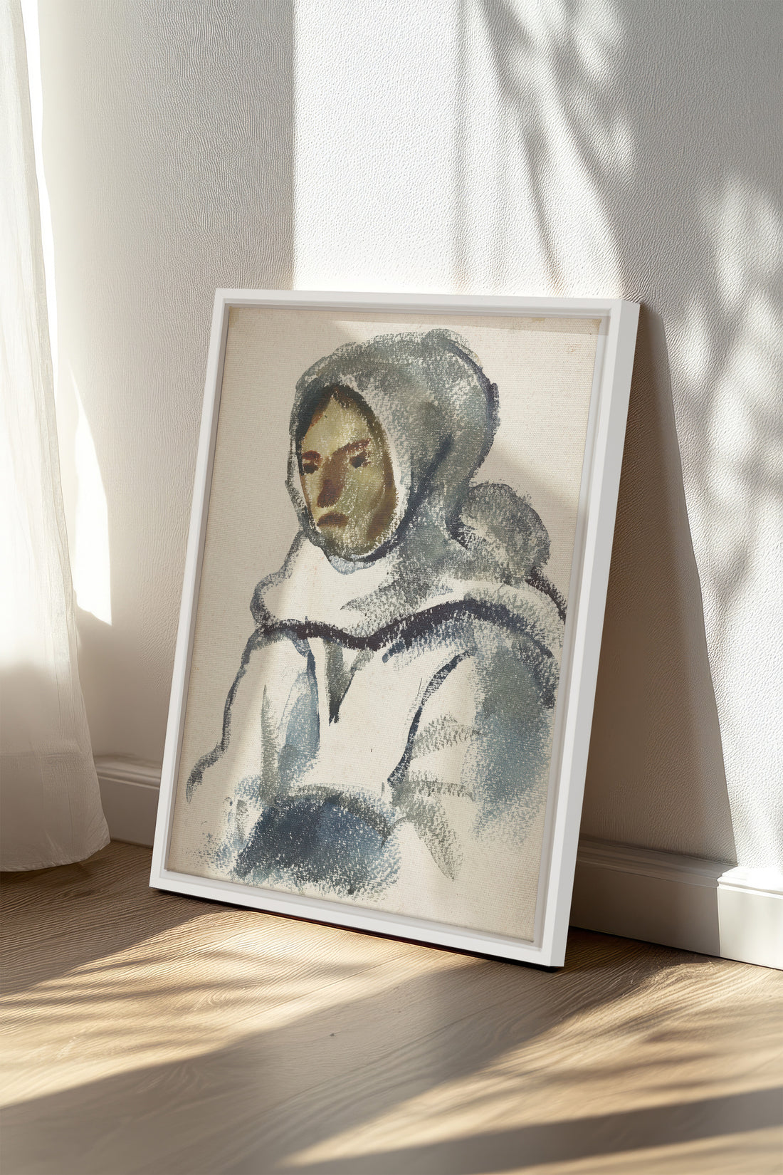 VISAGE DU FROID, Oeuvre sur toile étirée, encadré Blanc