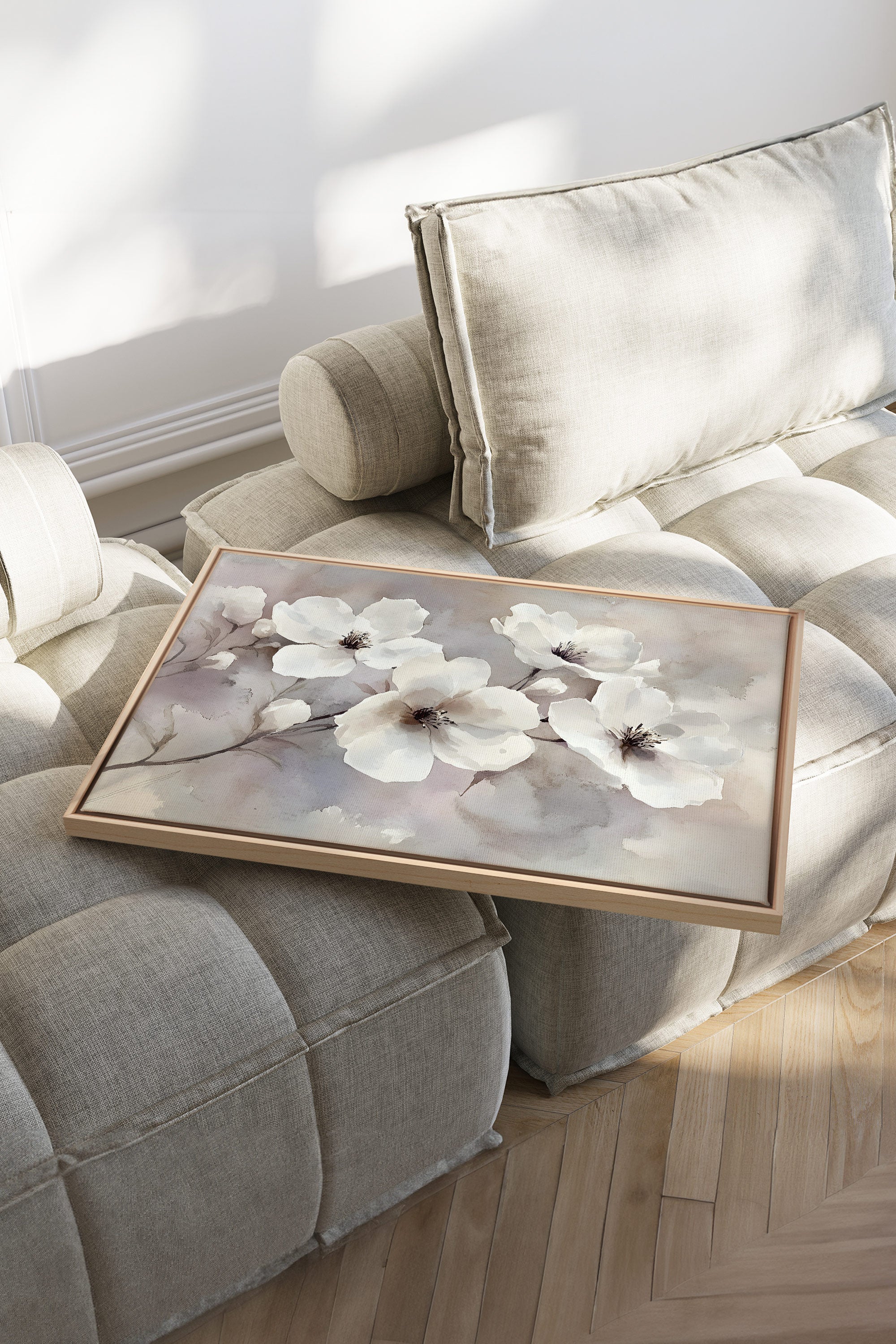 OLEKA CANVAS - CLOUDED Groom, Oeuvre sur toile étirée, encadré Naturel Clair