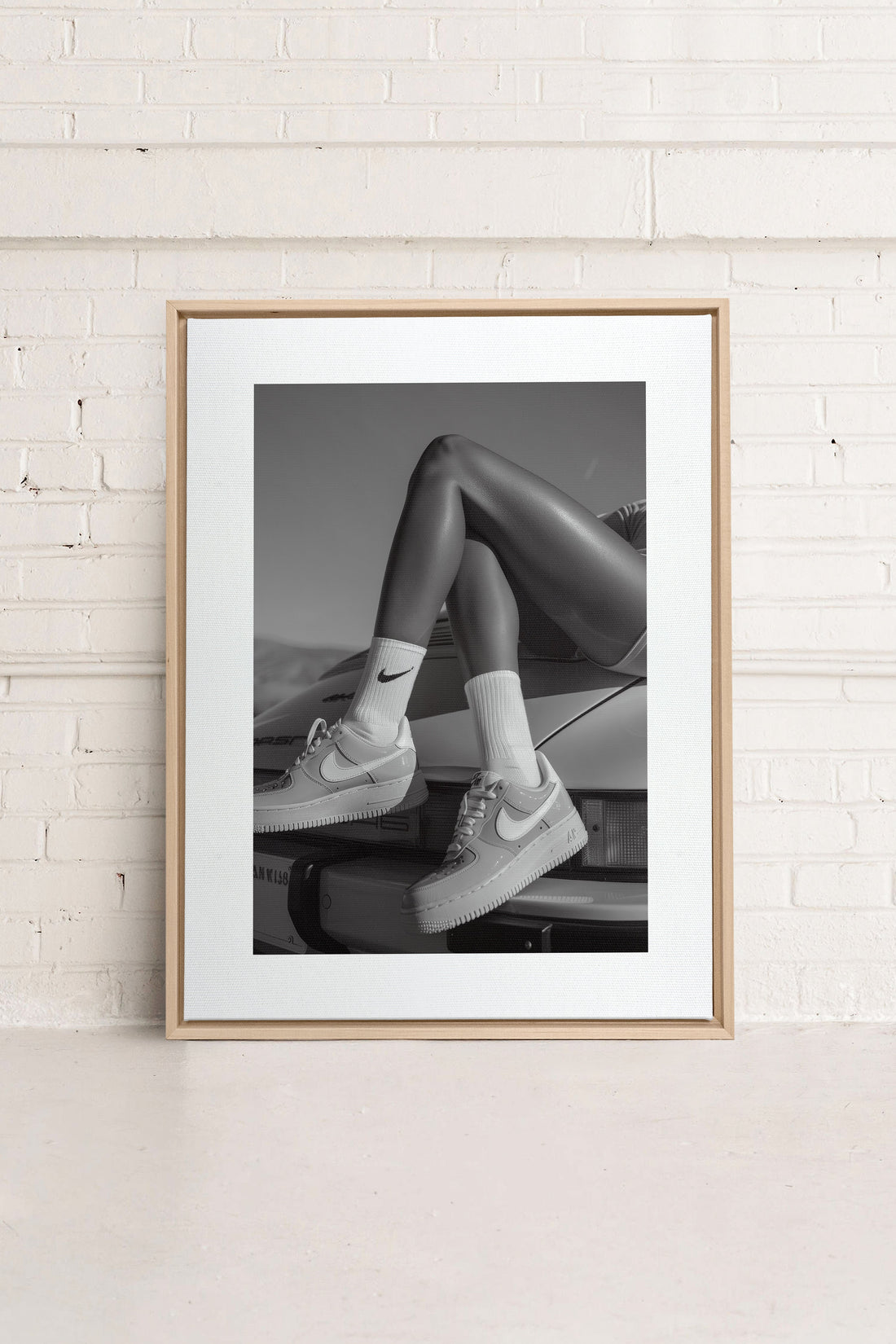 OLEKA CANVAS - BLACK &amp; WHITE BLISS, Oeuvre sur toile étirée, encadré Naturel Clair