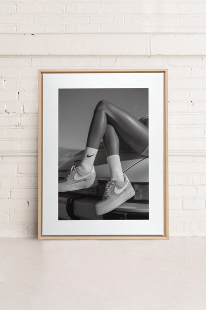 OLEKA CANVAS - BLACK &amp; WHITE BLISS, Oeuvre sur toile étirée, encadré Naturel Clair