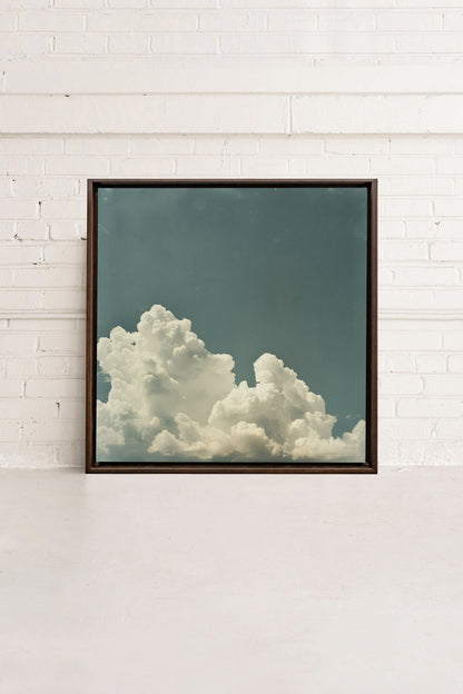 NOSTALGIC SKY, Oeuvre sur toile étirée, encadré Brun Noyer