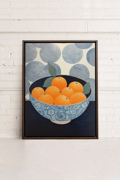 OLEKA CANVAS - TANGERINE DREAM, Oeuvre sur toile étirée, encadré Brun Noyer