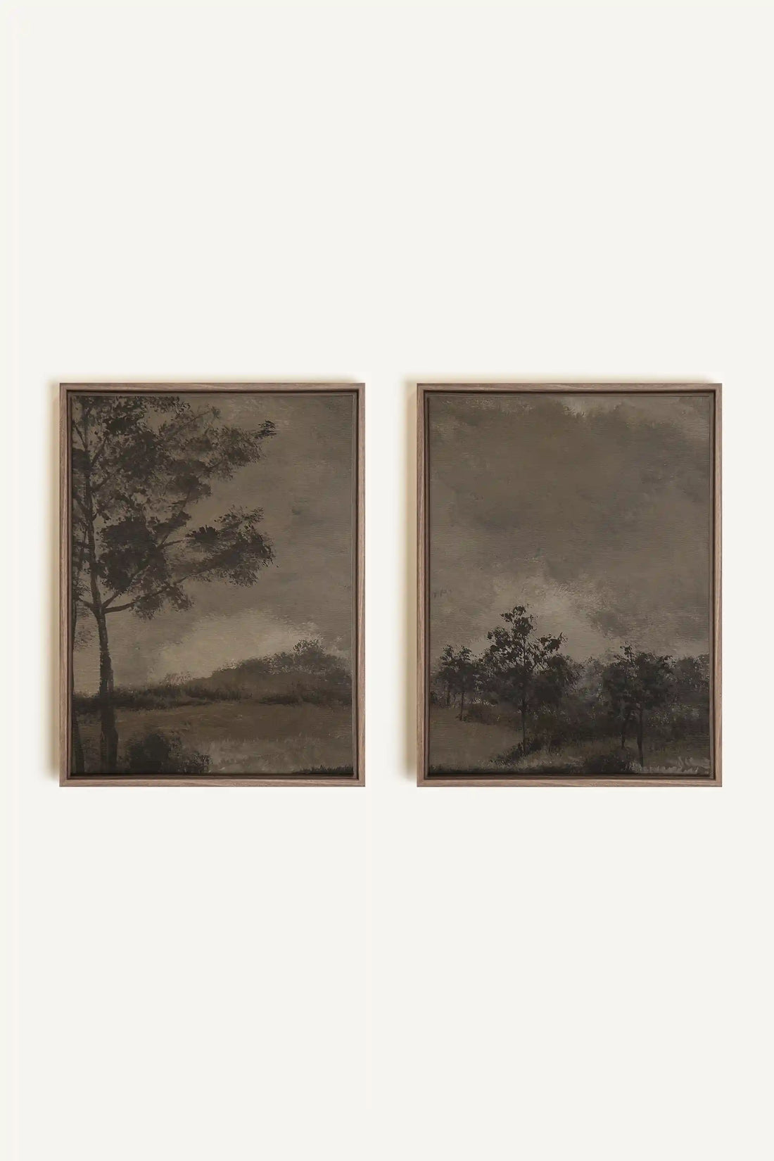 ASHEN GROVE DUO, 2 Oeuvres sur toile étirée, encadré Brun Chêne