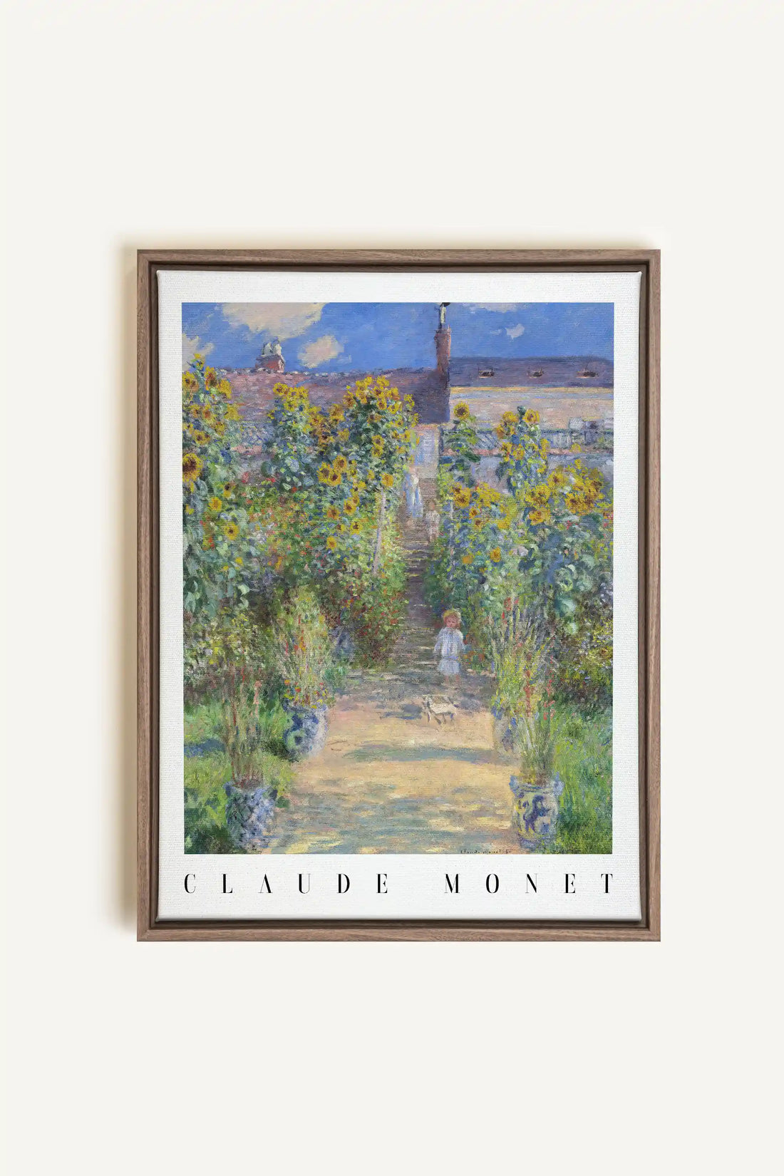 GARDEN LIGHT, Work on stretched canvas, framed Oak Brown