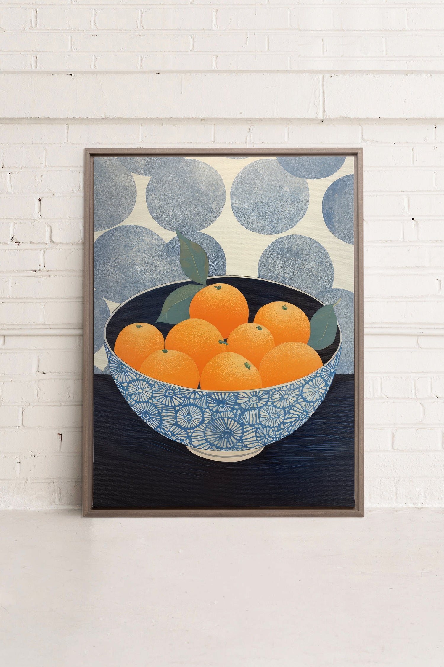 OLEKA CANVAS - TANGERINE DREAM, Oeuvre sur toile étirée, encadré Brun Chêne