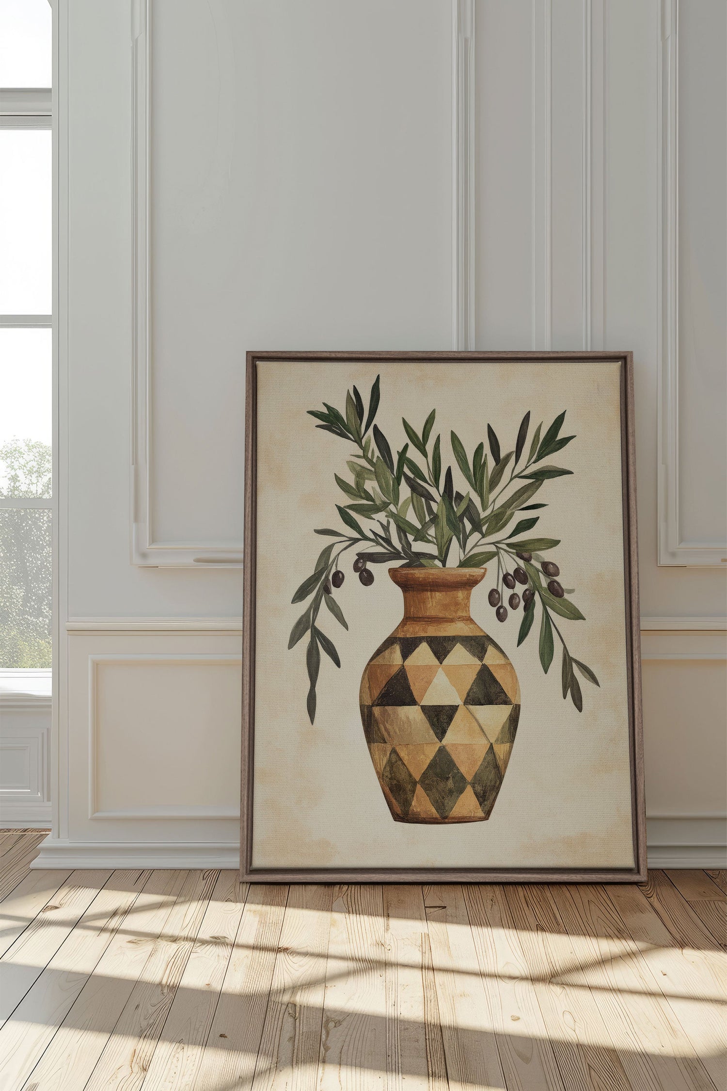 OLEKA CANVAS - PROVENCE GRACE, Oeuvre sur toile étirée, encadré Brun Chêne