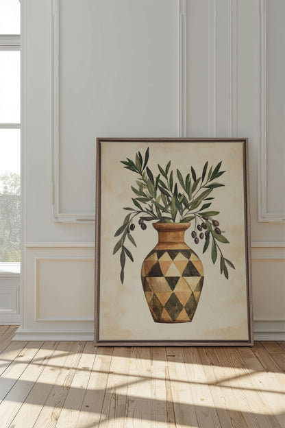 OLEKA CANVAS - PROVENCE GRACE, Oeuvre sur toile étirée, encadré Brun Chêne