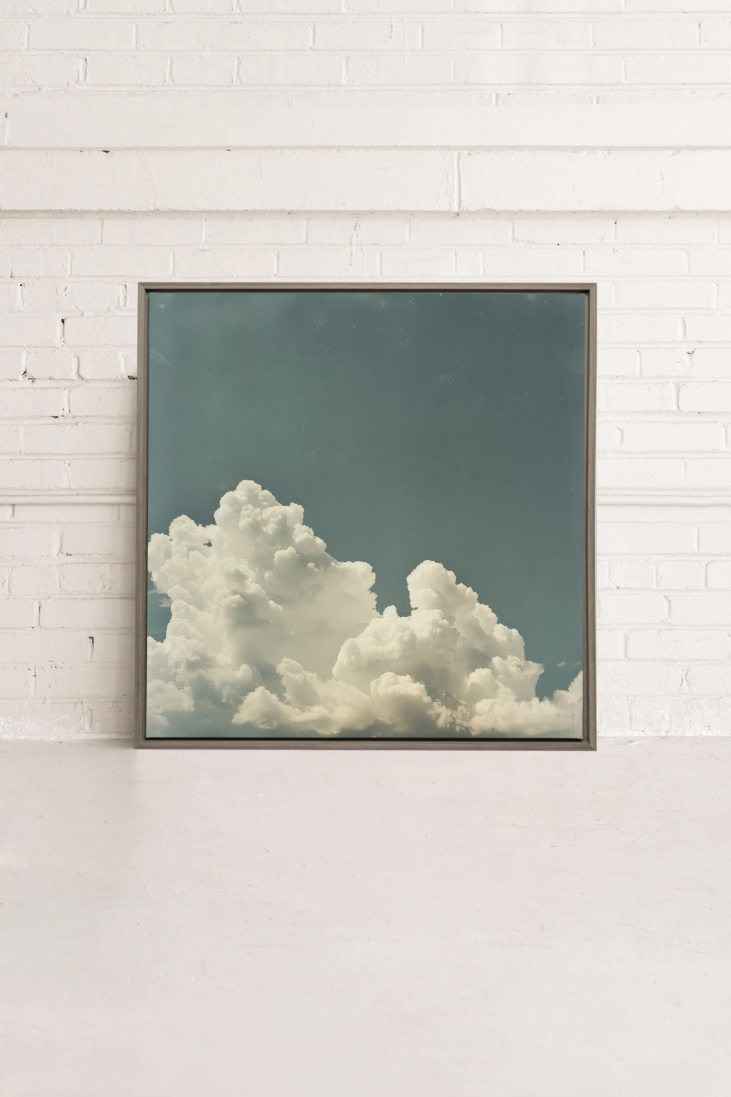 NOSTALGIC SKY, Oeuvre sur toile étirée, encadré Brun Chêne