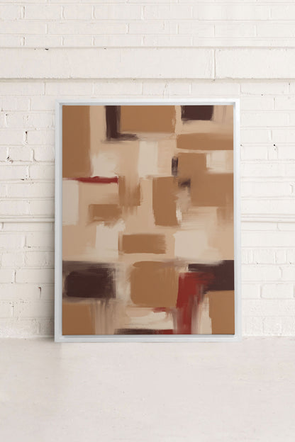 OLEKA CANVAS - TRAITS, Oeuvre sur toile étirée, encadré Blanc