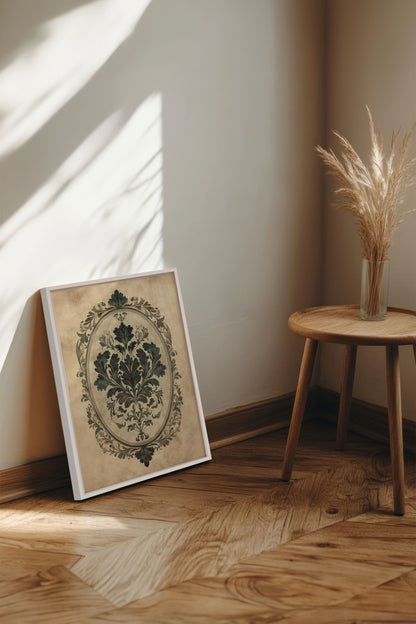 OLEKA CANVAS - FLORAL MAJESTY, Oeuvre sur toile étirée, encadré Blanc