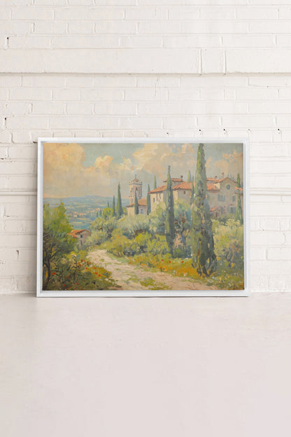 OLEKA CANVAS - Olive Haven, Oeuvre sur toile étirée, encadré Blanc
