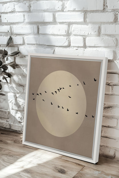 OLEKA CANVAS - FLIGHT OF LIGHT, Oeuvre sur toile étirée, encadré Blanc