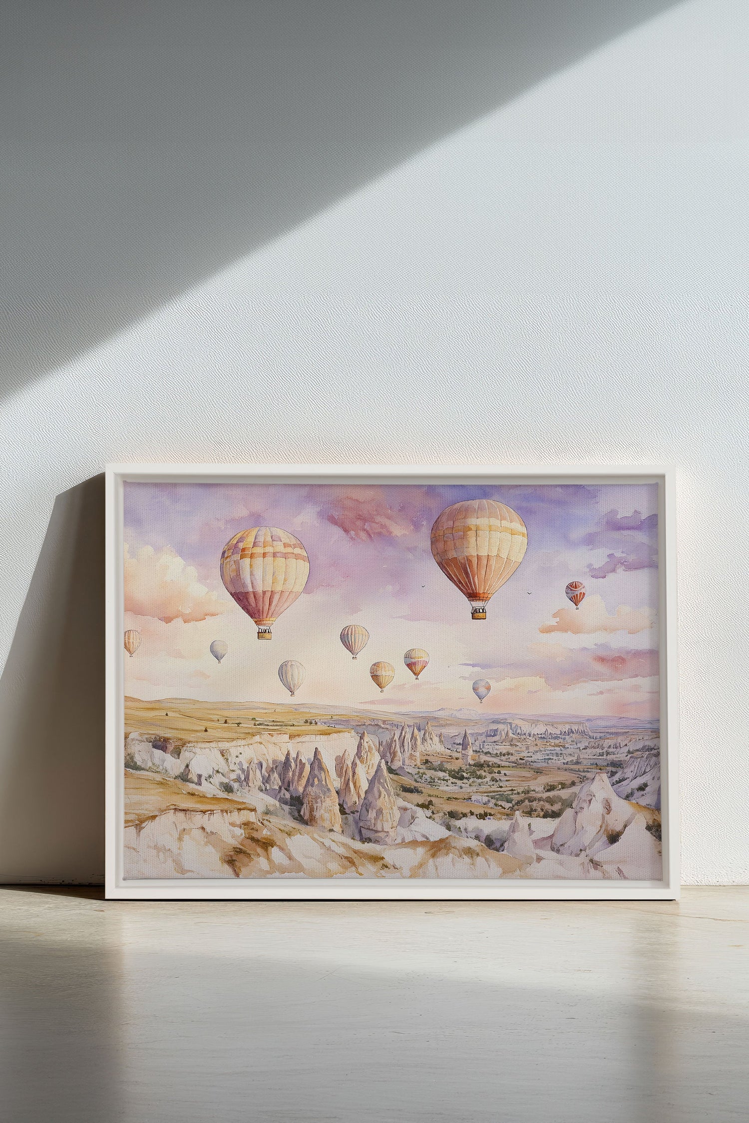 OLEKA CANVAS - VOYAGE CÉLESTE, Oeuvre sur toile étirée, encadré Blanc