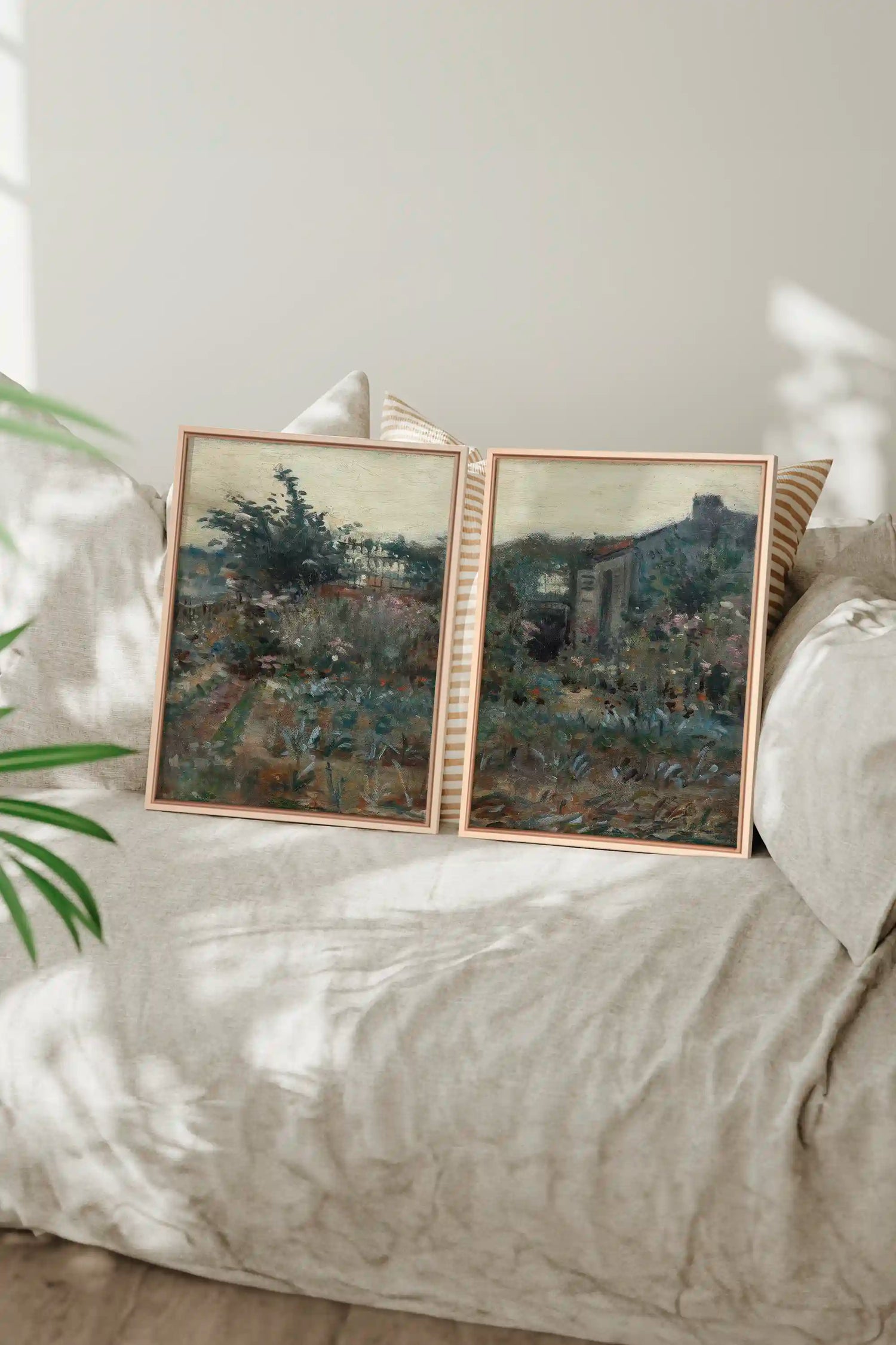 TIMELESS GARDEN DUO, 2 Oeuvres sur toile étirée, encadré Naturel Clair