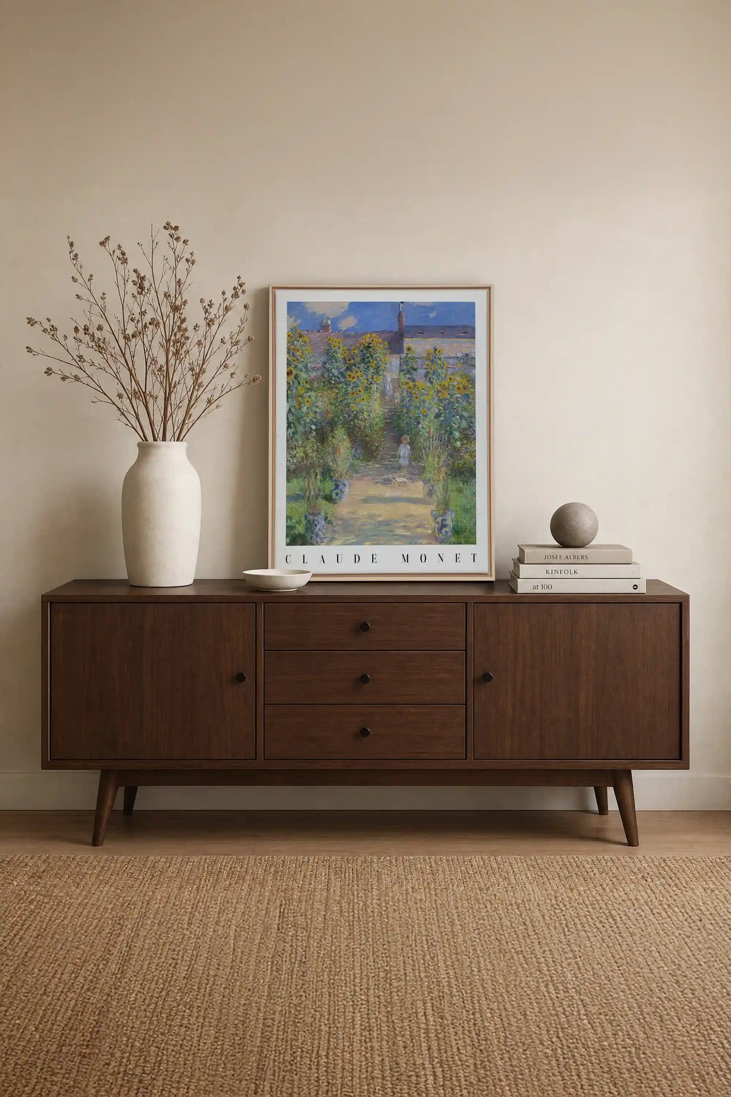 GARDEN LIGHT, Oeuvre sur toile étirée, encadré Naturel Clair