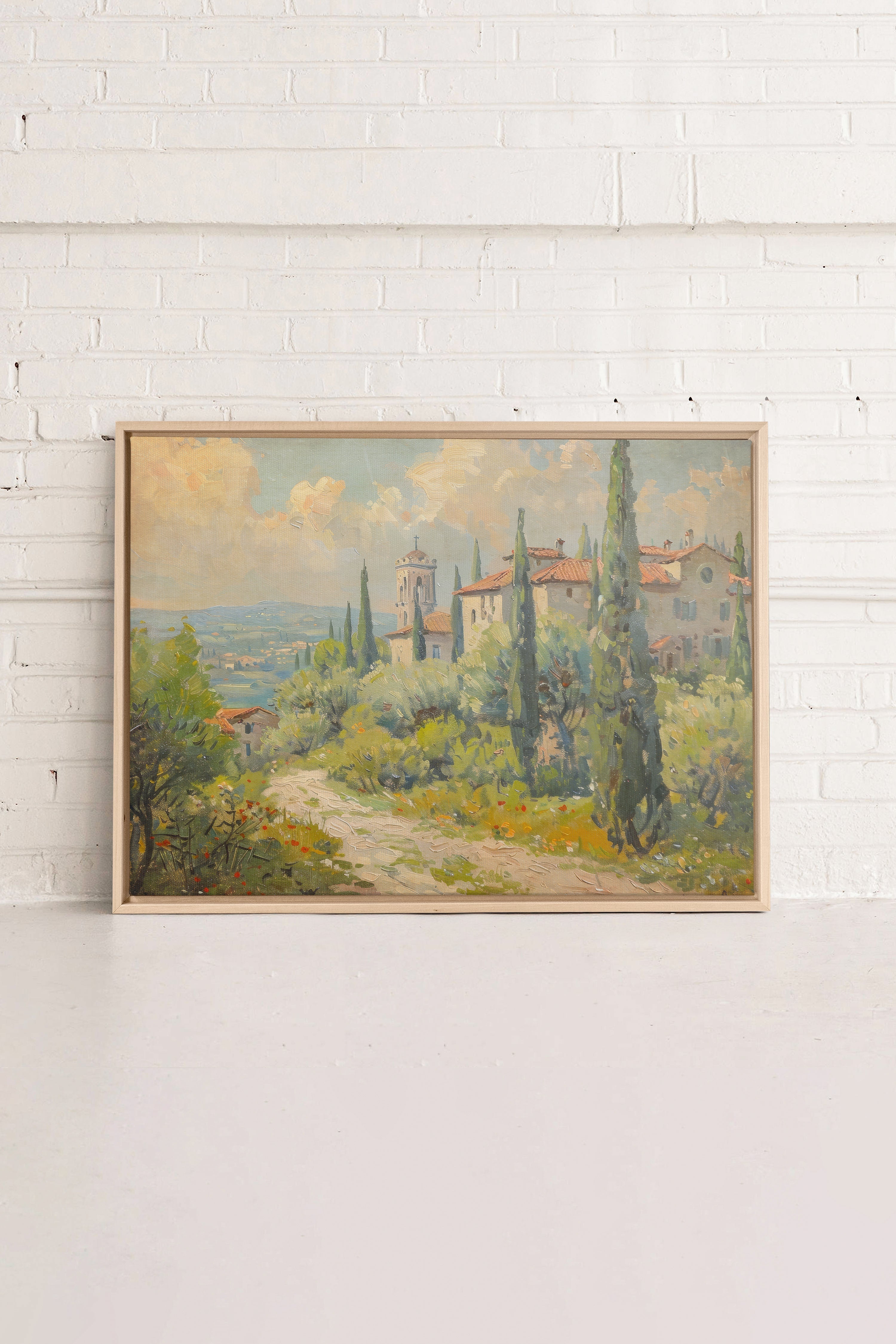 OLEKA CANVAS - Olive Haven, Oeuvre sur toile étirée, encadré Naturel Clair