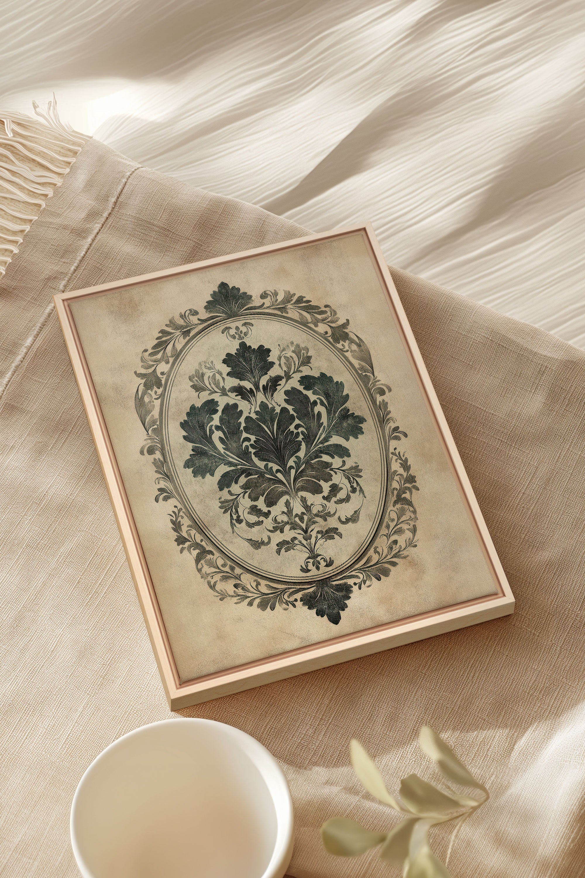 OLEKA CANVAS - FLORAL MAJESTY, Oeuvre sur toile étirée, encadré Naturel Clair