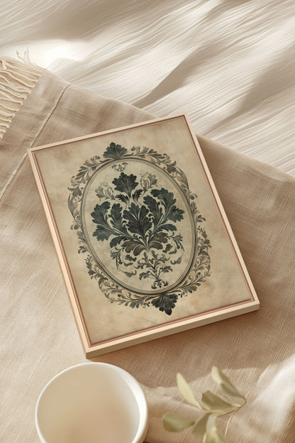 OLEKA CANVAS - FLORAL MAJESTY, Oeuvre sur toile étirée, encadré Naturel Clair